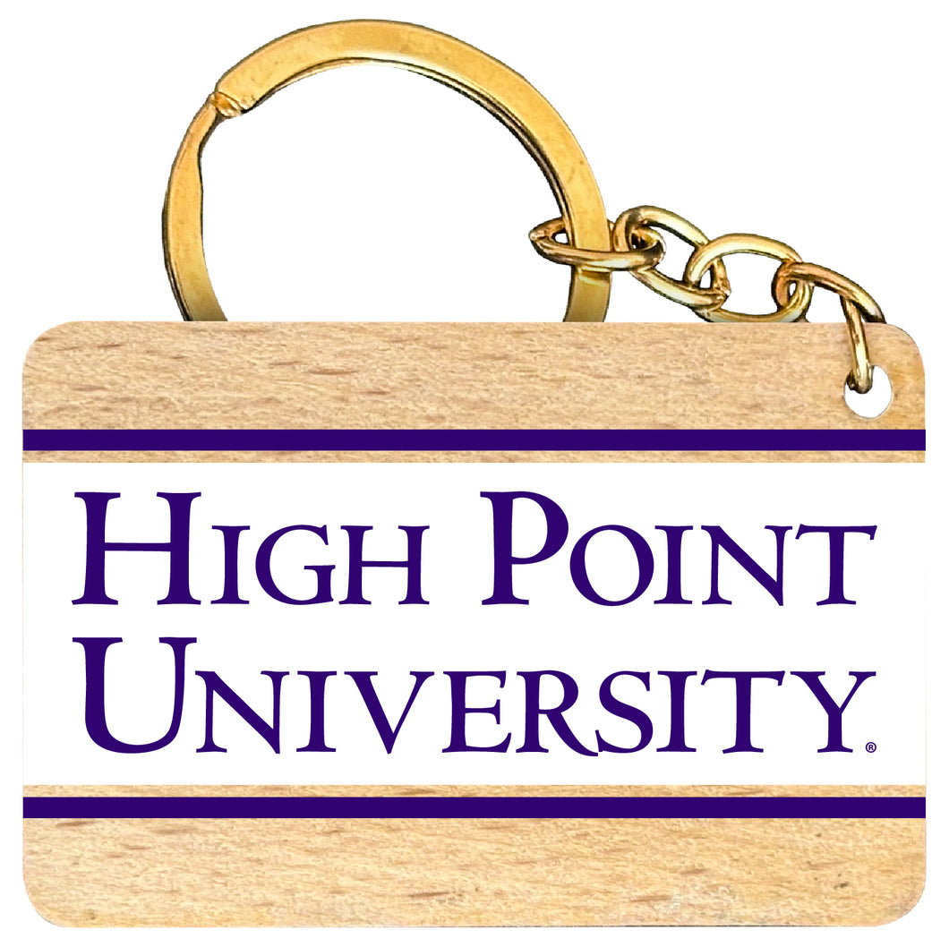 High Point University Flat Wood Keychain 1.5