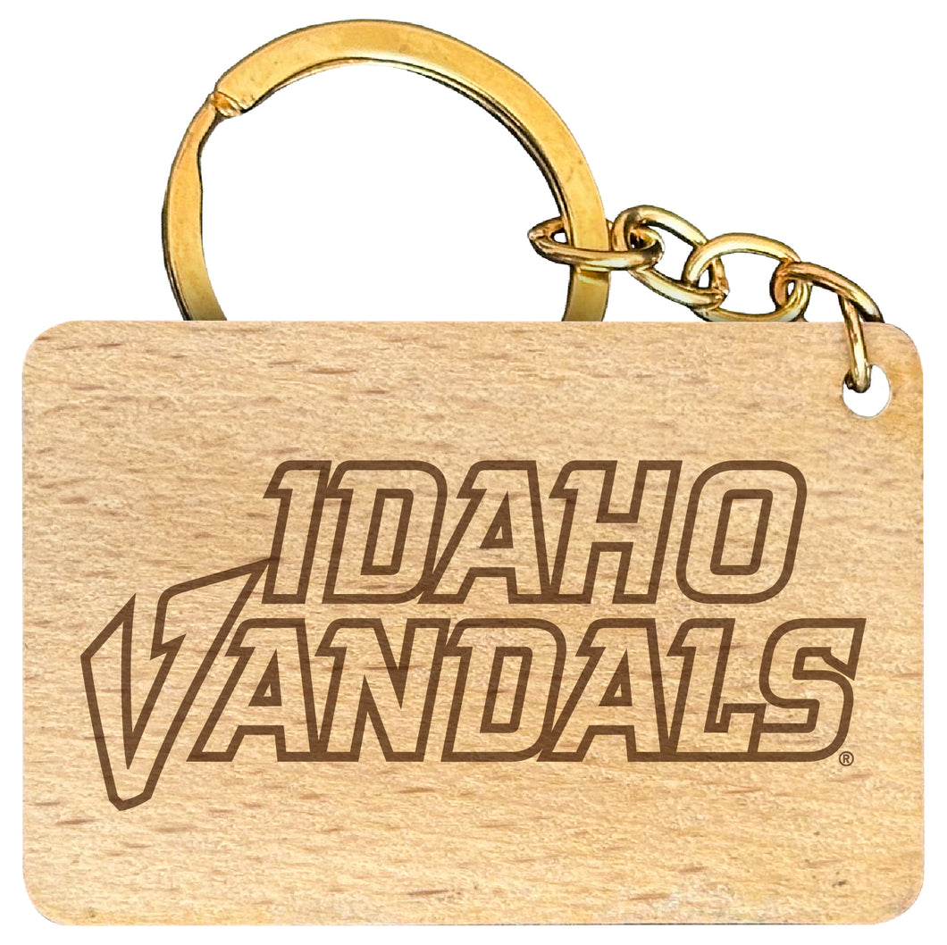 Idaho Vandals Engraved Flat Wood Keychain 1.5