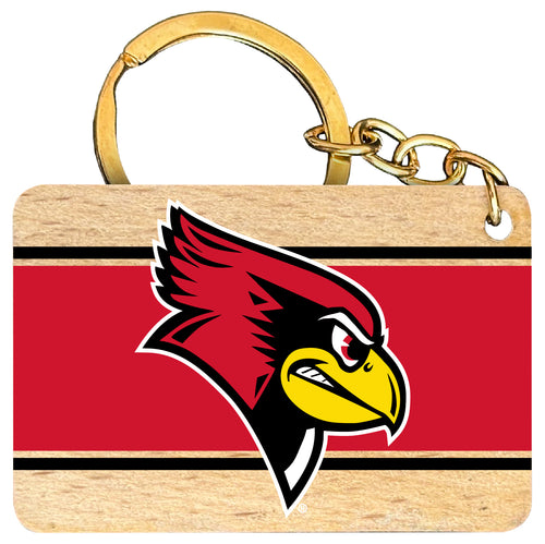 Illinois State Redbirds Flat Wood Keychain 1.5