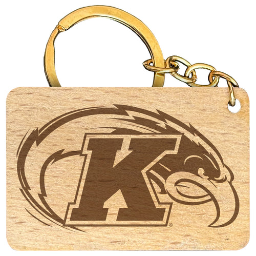 Kent State University Engraved Flat Wood Keychain 1.5