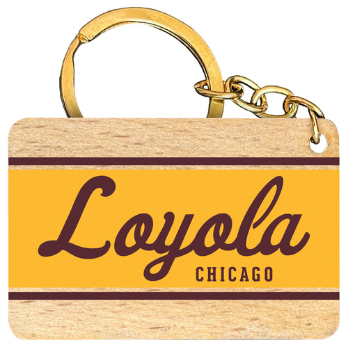 Loyola University Ramblers Flat Wood Keychain 1.5