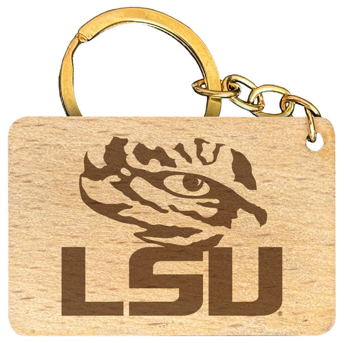 LSU Tigers Engraved Flat Wood Keychain 1.5
