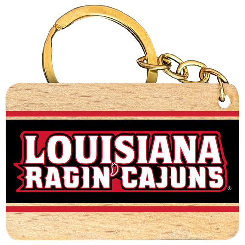 Louisiana at Lafayette Ragin' Cajuns Flat Wood Keychain 1.5