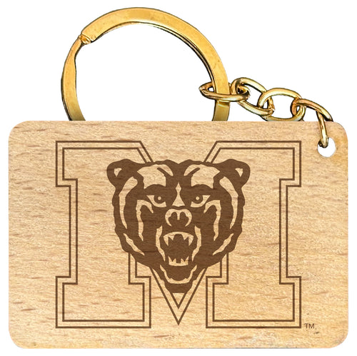 Mercer University Engraved Flat Wood Keychain 1.5