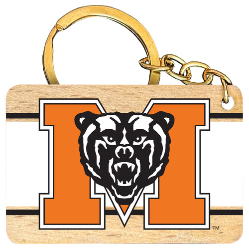 Mercer University Flat Wood Keychain 1.5