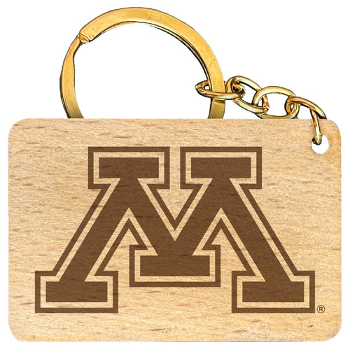 Minnesota Gophers Engraved Flat Wood Keychain 1.5