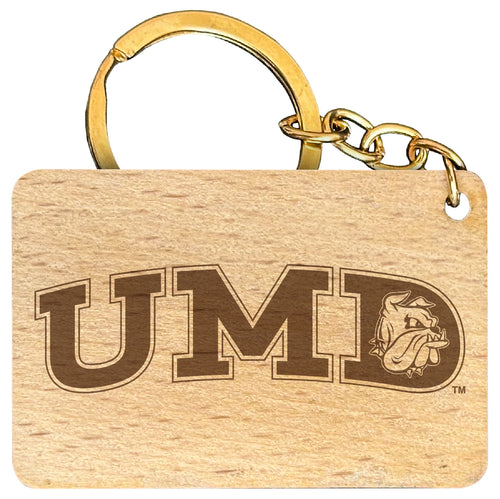 Minnesota Duluth Bulldogs Engraved Flat Wood Keychain 1.5