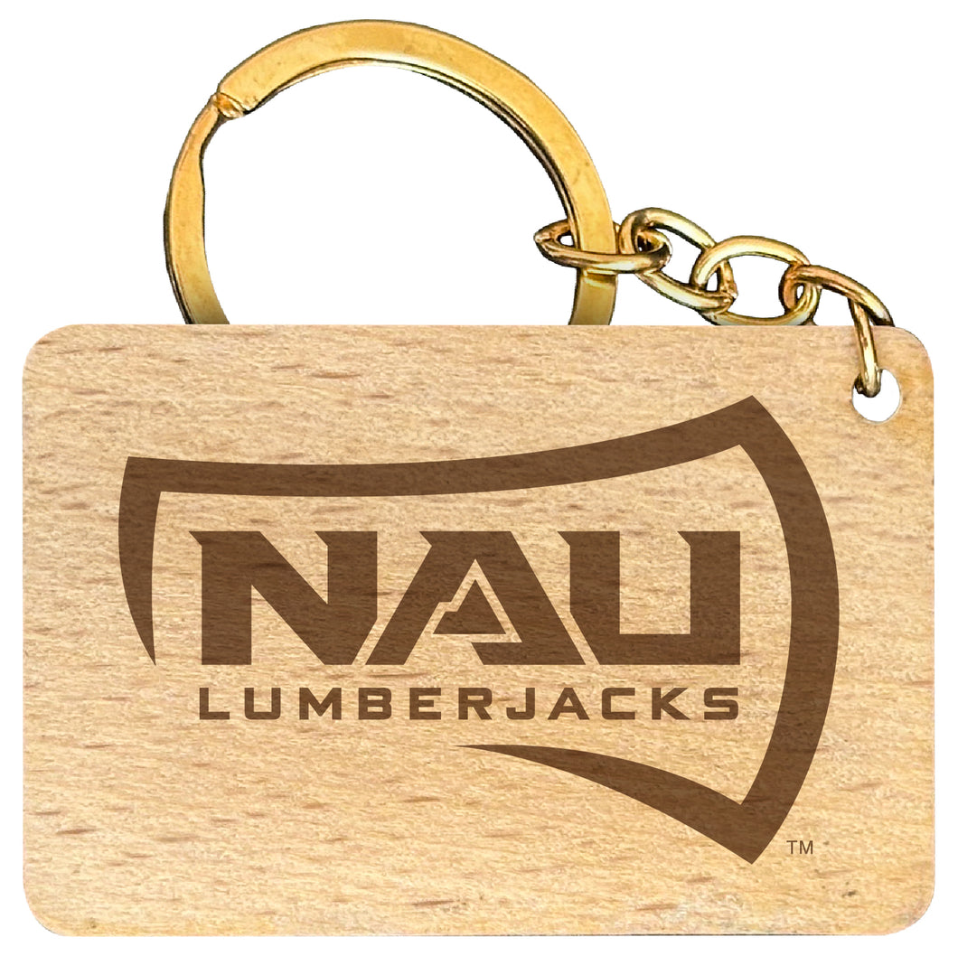Northern Arizona University Engraved Flat Wood Keychain 1.5