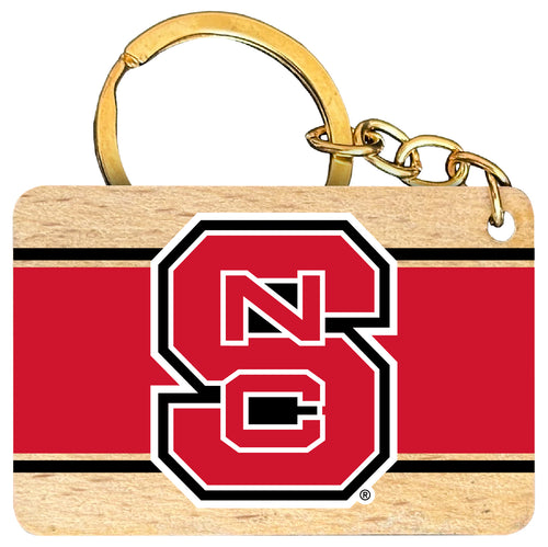 NC State Wolfpack Flat Wood Keychain 1.5