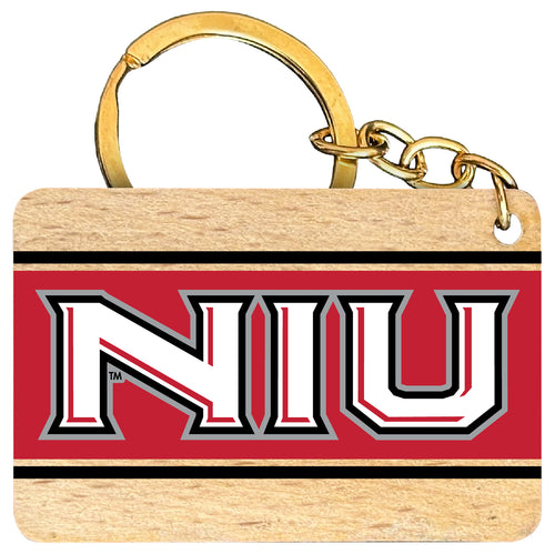 Northern Illinois Huskies Flat Wood Keychain 1.5