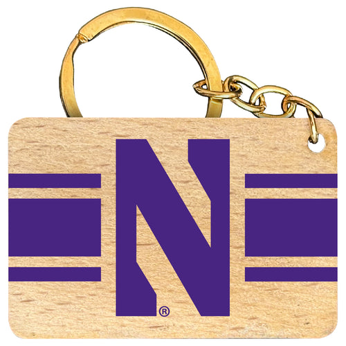 Northwestern University Wildcats Flat Wood Keychain 1.5