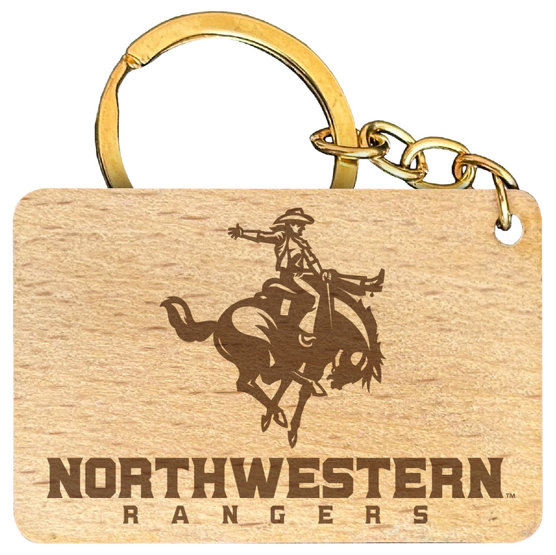 Northwestern Oklahoma State University Engraved Flat Wood Keychain 1.5" x 2.5" Officially Licensed Collegiate Product 2-Pack