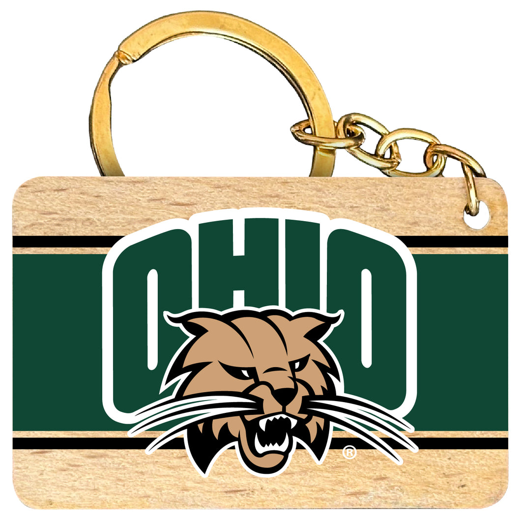 Ohio University Flat Wood Keychain 1.5
