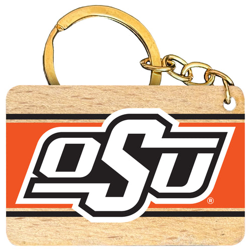 Oklahoma State Cowboys Flat Wood Keychain 1.5