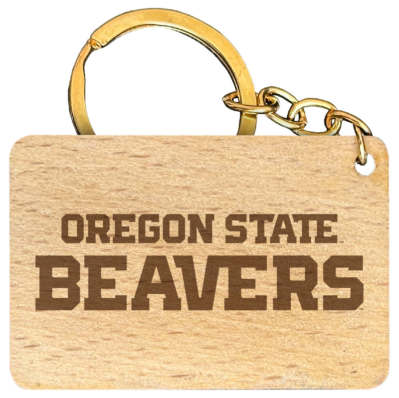 Oregon State Beavers Engraved Flat Wood Keychain 1.5" x 2.5" Officially Licensed Collegiate Product Single