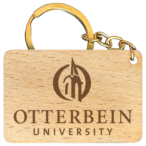 Otterbein University Engraved Flat Wood Keychain 1.5