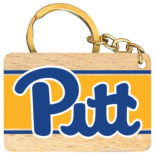 Pittsburgh Panthers Flat Wood Keychain 1.5