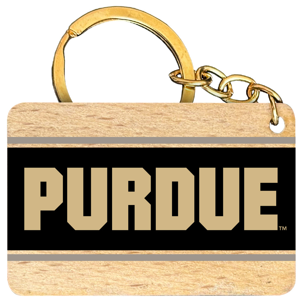Purdue Boilermakers Flat Wood Keychain 1.5