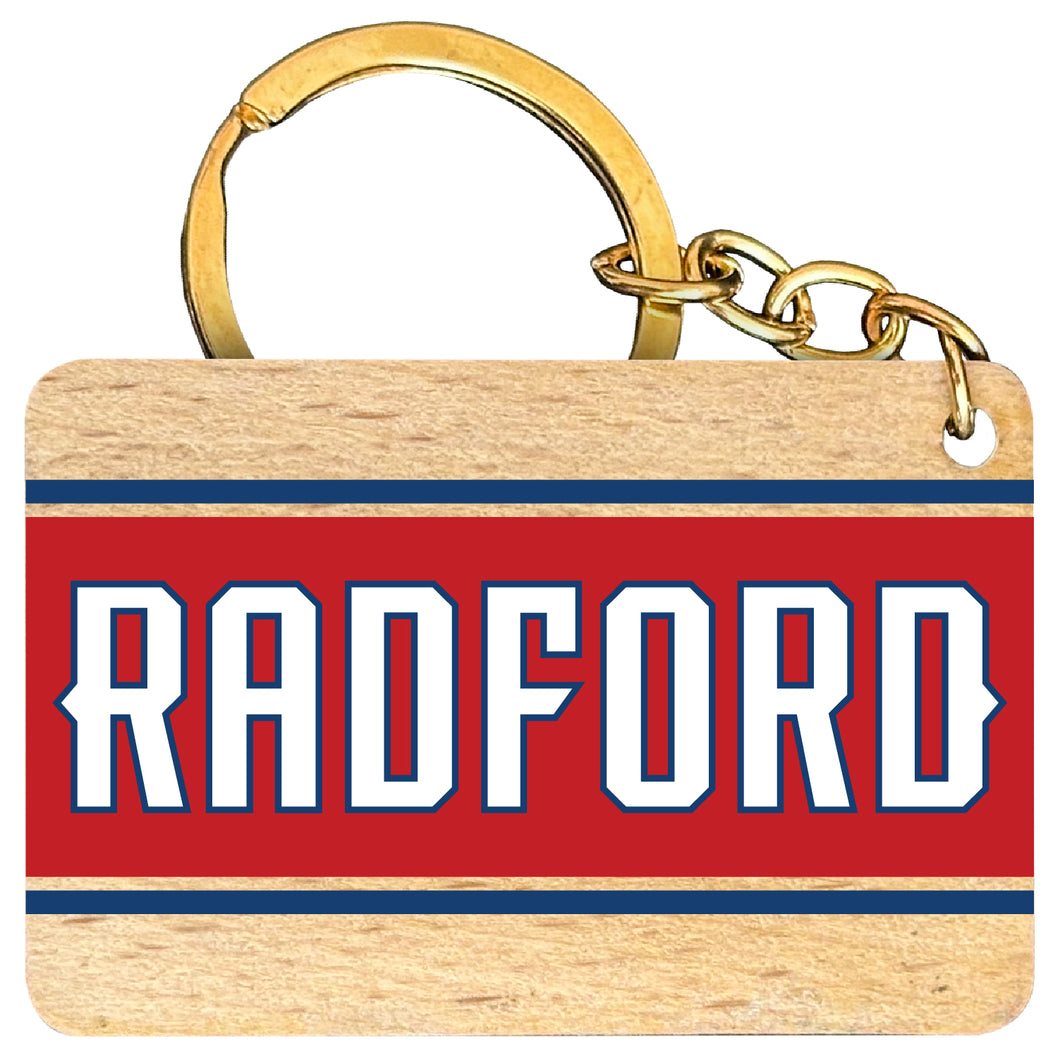 Radford University Highlanders Flat Wood Keychain 1.5