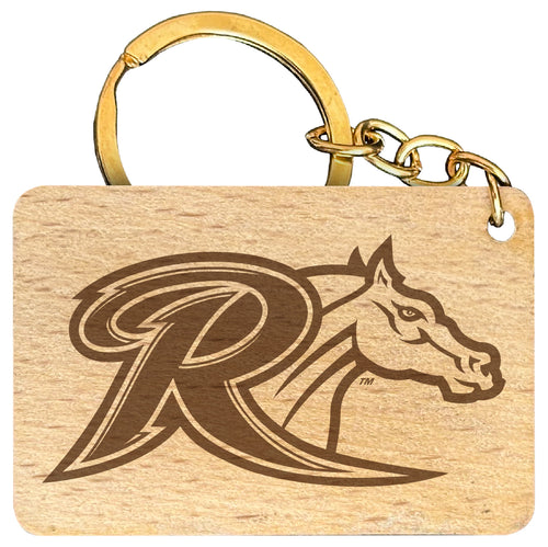 Rider University Broncs Engraved Flat Wood Keychain 1.5