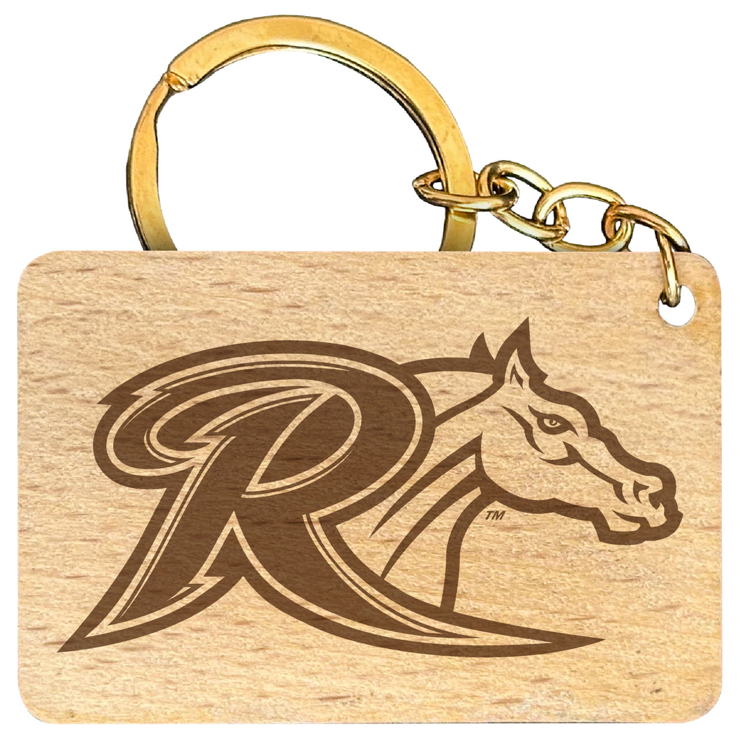 Rider University Broncs Engraved Flat Wood Keychain 1.5
