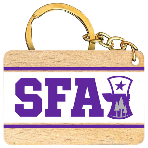 Stephen F. Austin State University Flat Wood Keychain 1.5