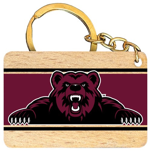 Shaw University Bears Flat Wood Keychain 1.5
