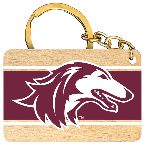 Southern Illinois Salukis Flat Wood Keychain 1.5