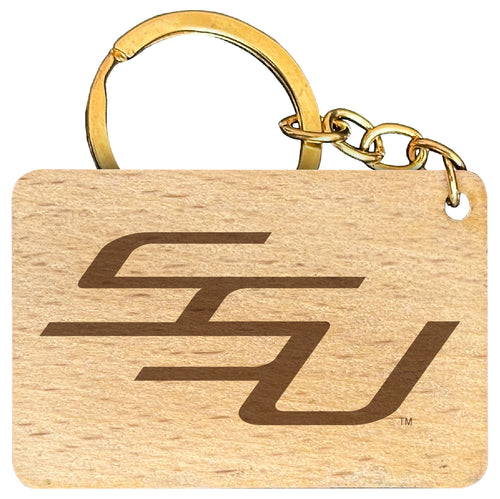 Savannah State University Engraved Flat Wood Keychain 1.5