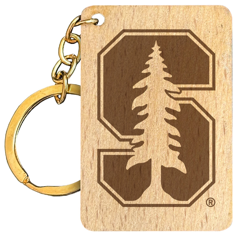 Stanford University Engraved Flat Wood Keychain 1.5" x 2.5" Officially Licensed Collegiate Product Single