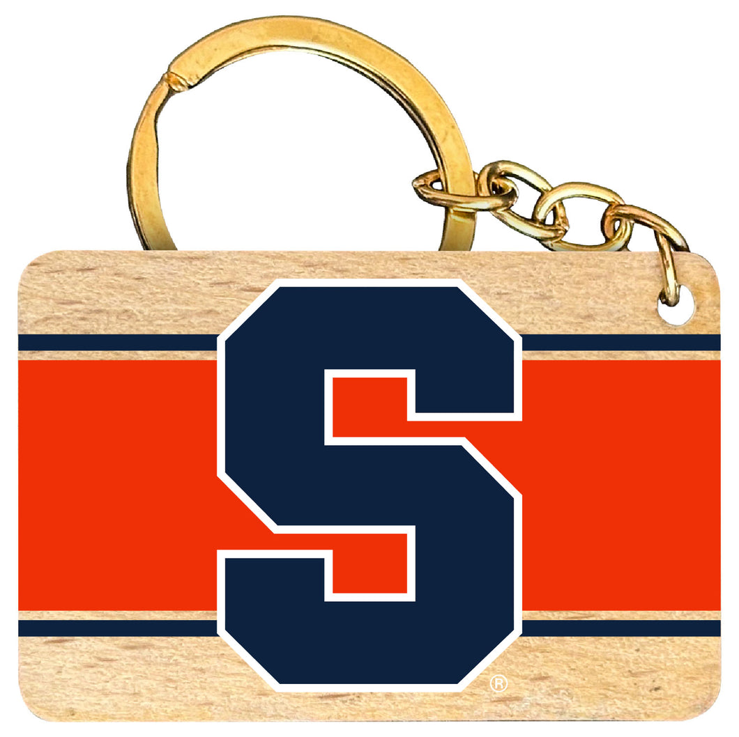 Syracuse Orange Flat Wood Keychain 1.5