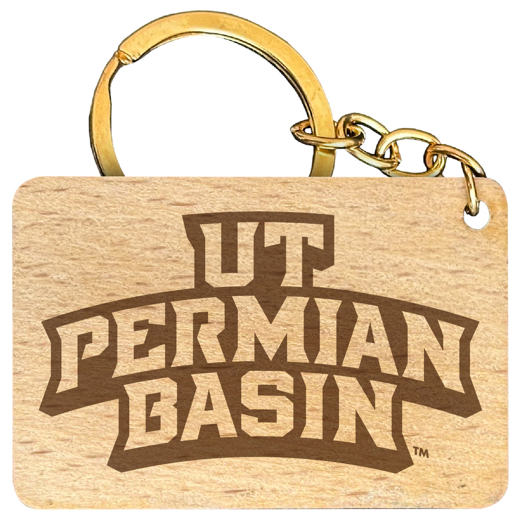 University of Texas of the Permian Basin Engraved Flat Wood Keychain 1.5
