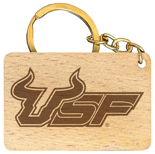 South Florida Bulls Engraved Flat Wood Keychain 1.5