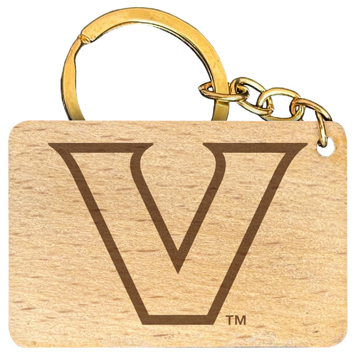 Vanderbilt University Engraved Flat Wood Keychain 1.5