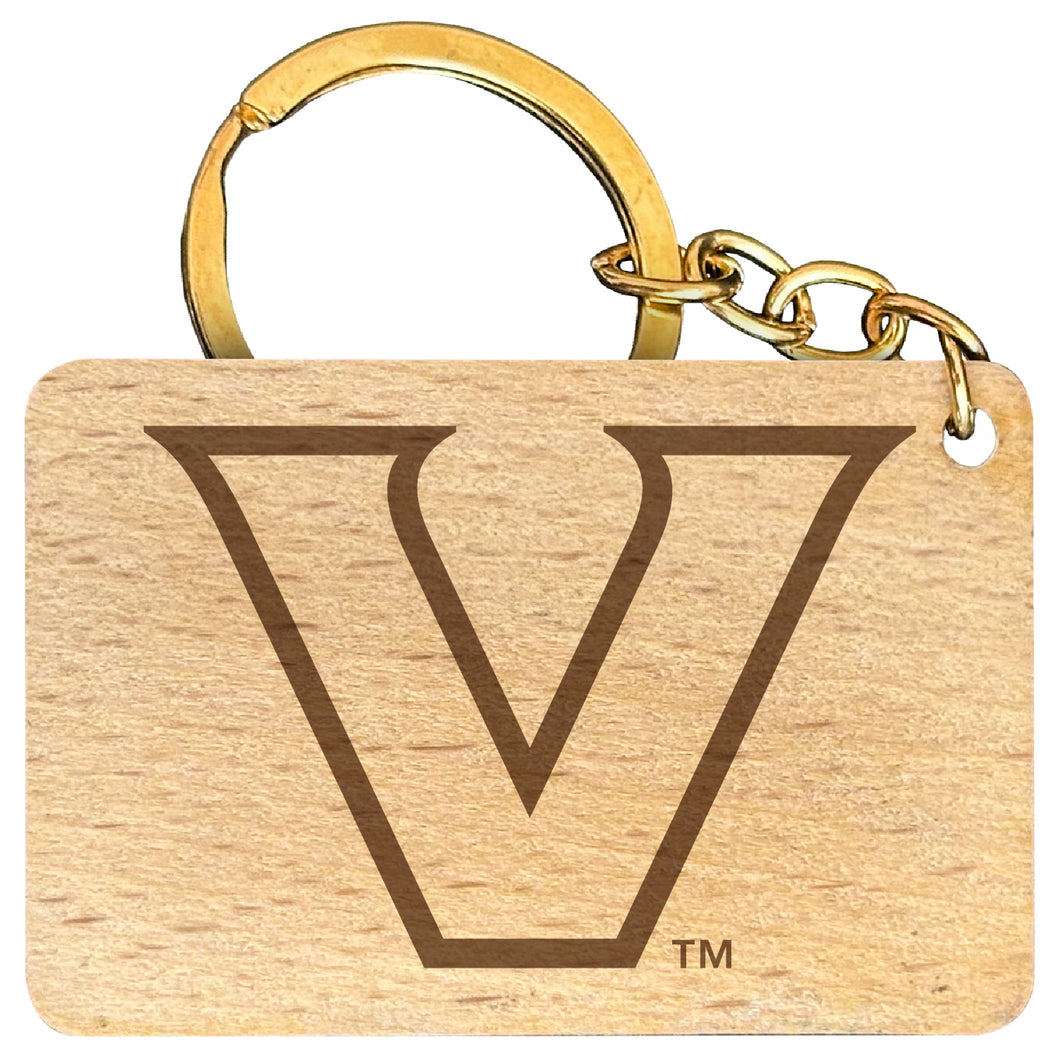 Vanderbilt University Engraved Flat Wood Keychain 1.5