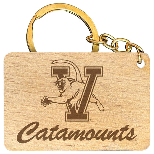 Vermont Catamounts Engraved Flat Wood Keychain 1.5