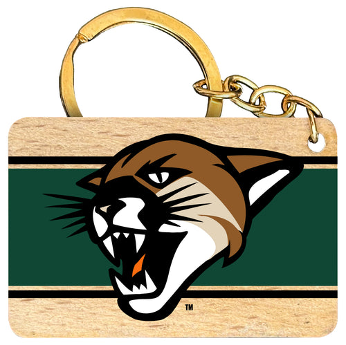 Vermont Catamounts Flat Wood Keychain 1.5