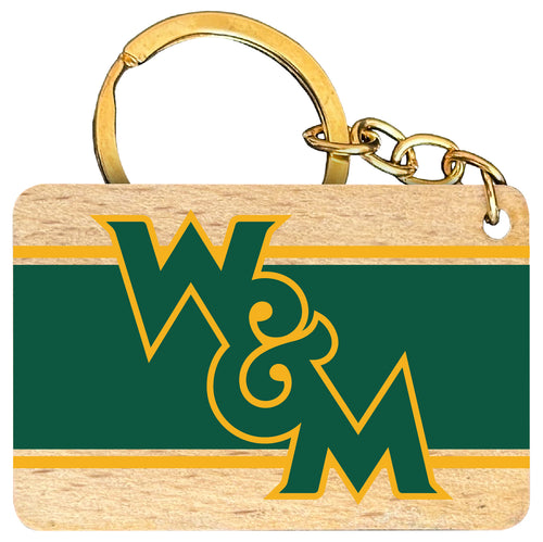 William and Mary Flat Wood Keychain 1.5