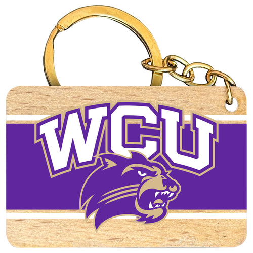 Western Carolina University Flat Wood Keychain 1.5