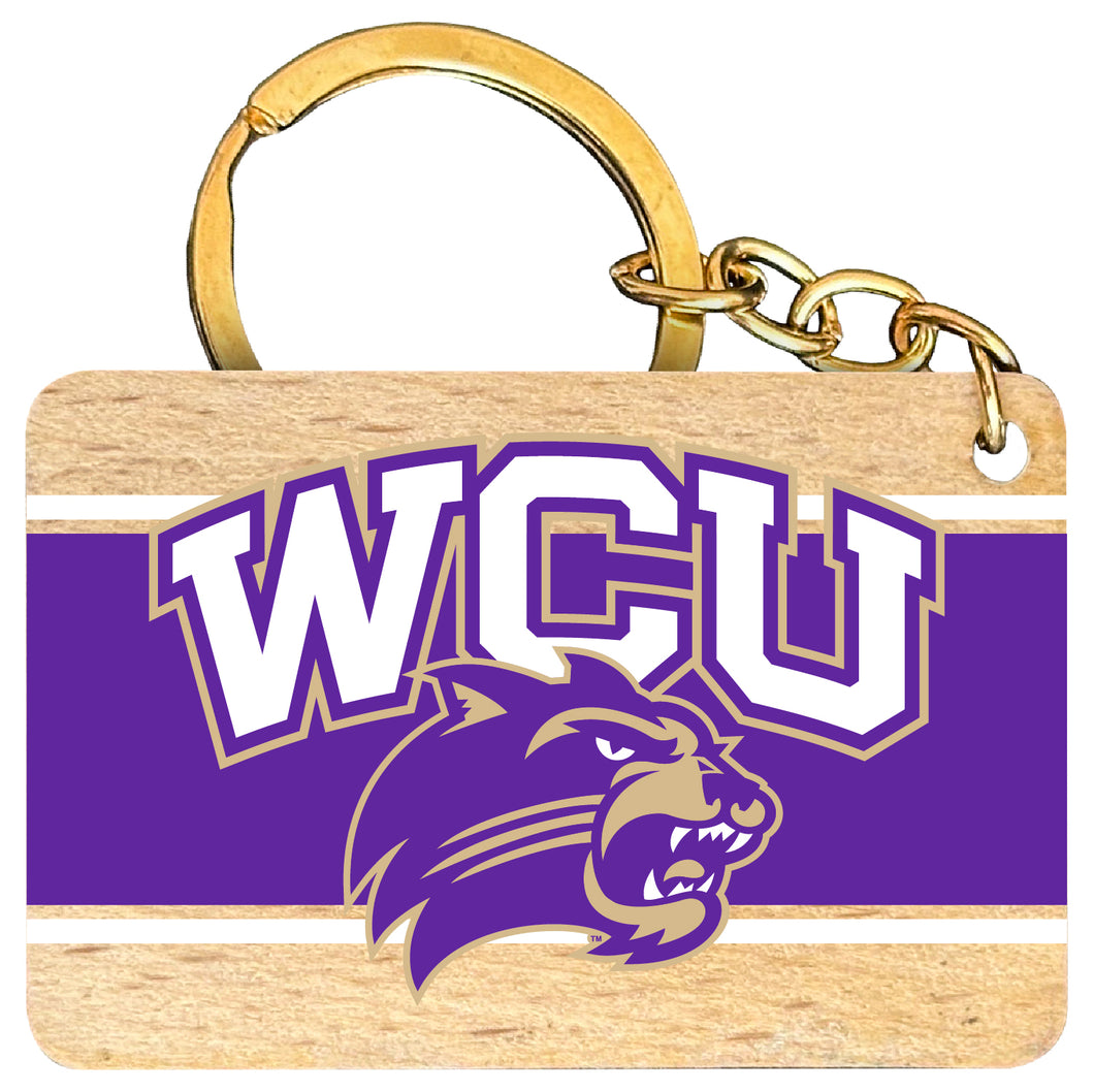 Western Carolina University Flat Wood Keychain 1.5