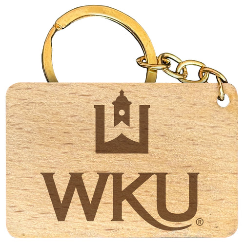 Western Kentucky Hilltoppers Engraved Flat Wood Keychain 1.5