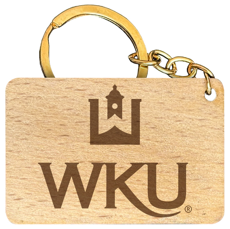 Western Kentucky Hilltoppers Engraved Flat Wood Keychain 1.5" x 2.5" Officially Licensed Collegiate Product Single