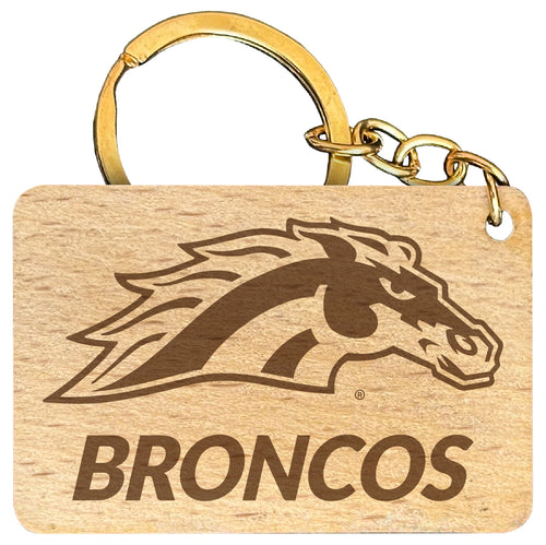 Western Michigan University Engraved Flat Wood Keychain 1.5
