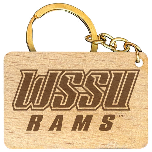 Winston-Salem State Engraved Flat Wood Keychain 1.5