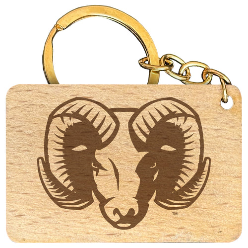 Rhode Island University Engraved Flat Wood Keychain 1.5