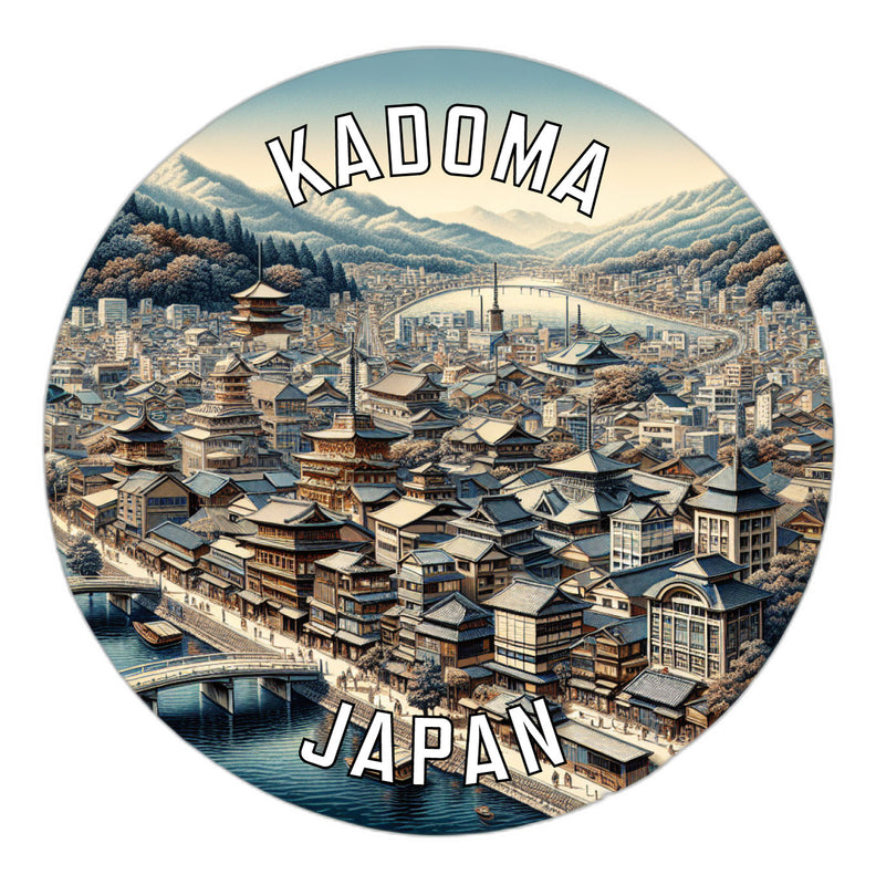 Kadoma Japan Souvenir Die Cut Flat Magnet 2-Inch