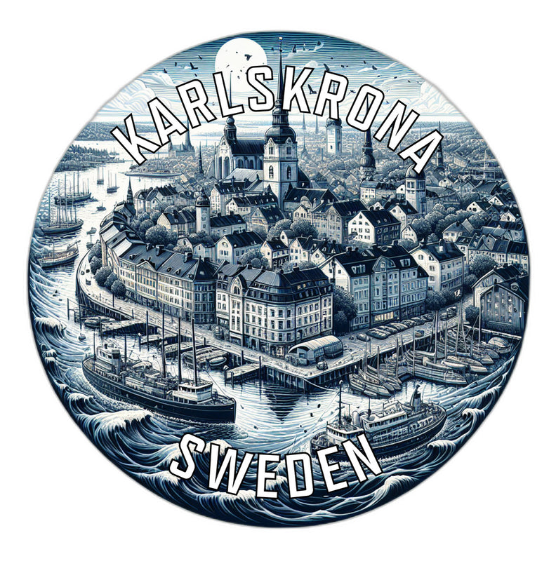 Karlskrona Sweden Souvenir Die Cut Flat Magnet 2-Inch