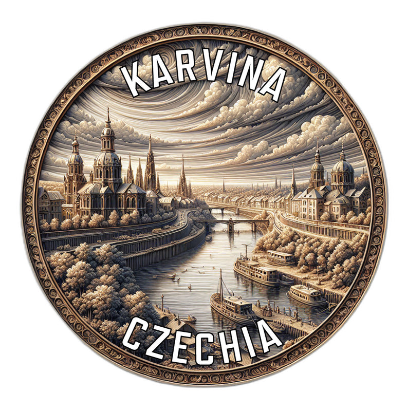 Karvina Czechia Souvenir Die Cut Flat Magnet 3-Inch