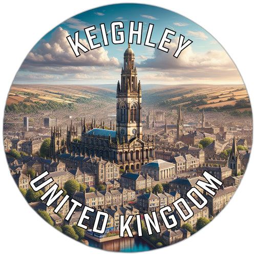 Keighley United Kingdom Souvenir Die Cut Flat Magnet 2-Inch