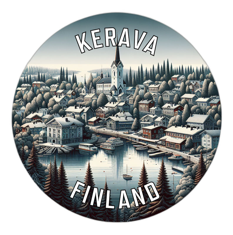 Kerava Finland Souvenir Die Cut Flat Magnet 2-Inch
